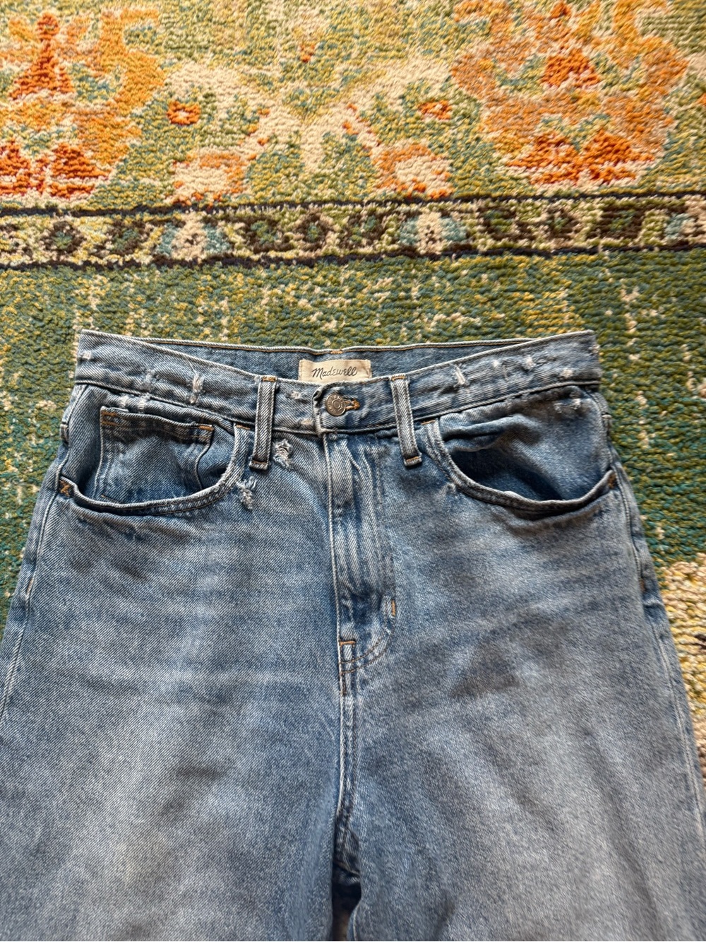 Madewell High Rise Mom Jeans Light Wash Denim Tapered Leg Vintage 100% Cotton - Picture 4 of 9